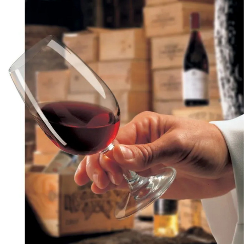 Verre à pied jaugé verre cristallin 21,5 cl Doc Luigi Bormioli