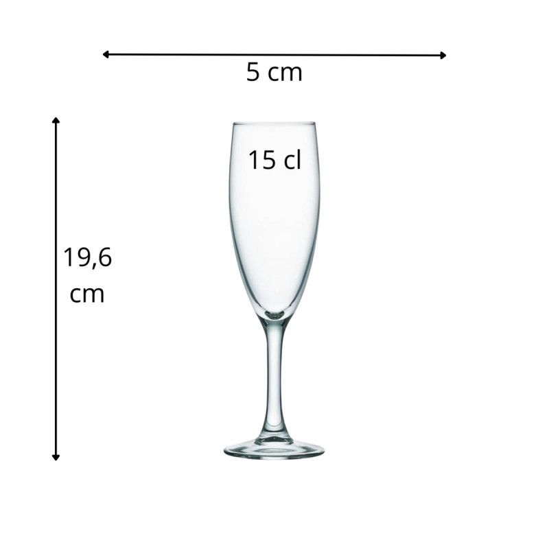 Flûte verre trempé 15 cl Princesa Arcoroc