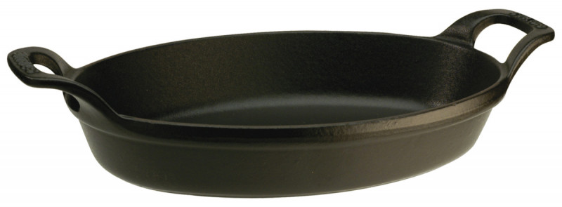 Plat ovale noir fonte d'acier 24 cm Staub