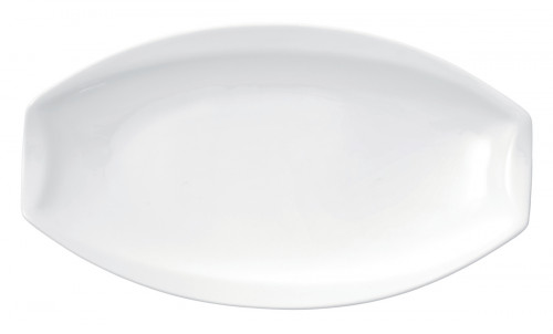 Assiette plate ovale blanc porcelaine 37x21 cm Matcha Pro.mundi