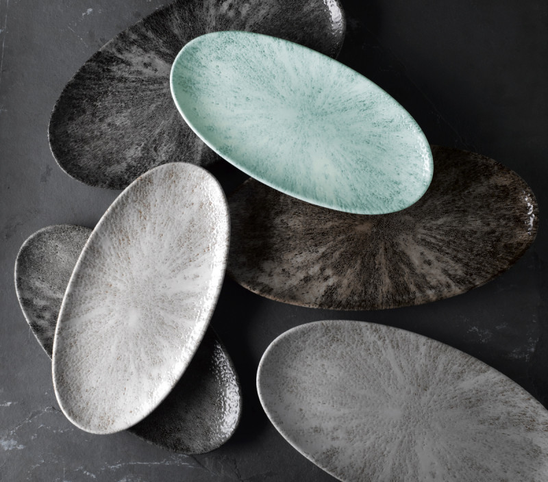 Plat ovale Aquamarine porcelaine vitrifiée 29,9x15 cm Stone Aquamarine Churchill