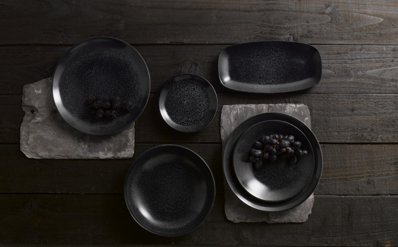 Assiette plate rond noir porcelaine Ø 21,7 cm Evo Origins Dudson