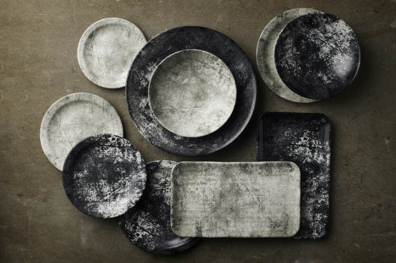 Assiette coupe plate rectangulaire gris porcelaine 35x16 cm Urban Dudson Dudson