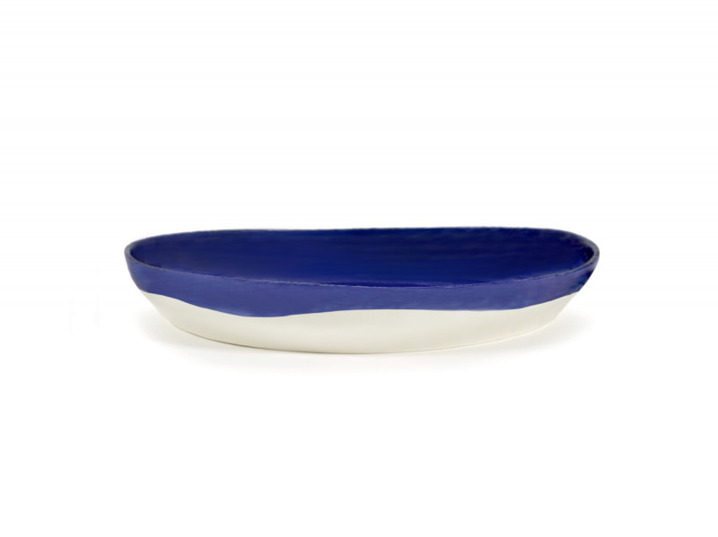 Plat rond lapis lazuli swirl - points blancs grès Ø 36 cm Feast By Ottolenghi Serax