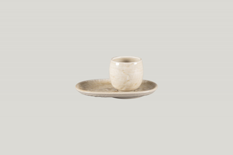 Sous-tasse à expresso ovale vanilla porcelaine 15 cm Krush Rak