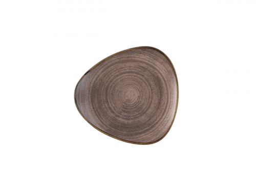 Assiette plate triangulaire Raw Brown porcelaine vitrifiée 26,5 cm Stonecast Raw Churchill
