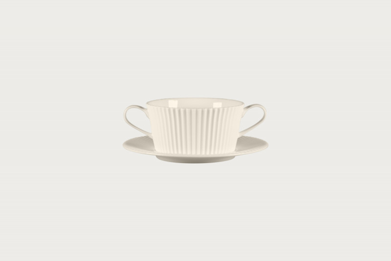Tasse à bouillon avec 2 anses rond blanc porcelaine 36,9 cl Ø 11,8 cm Spectra Rak