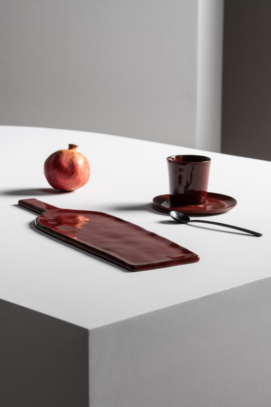 Sous tasse à espresso rond Venetian red grès émaillé 11 cm La Mère Serax