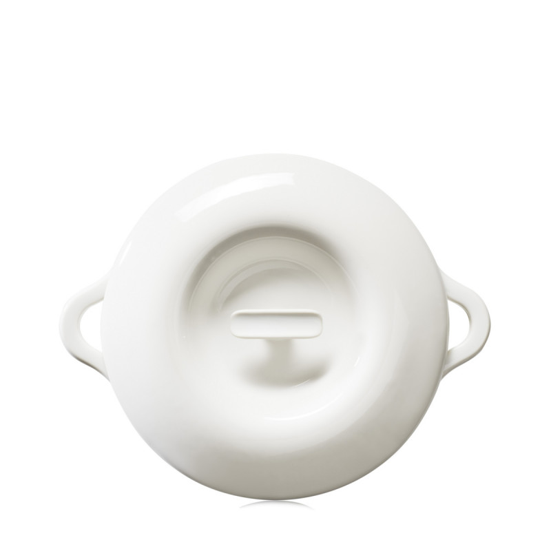 Cocotte avec couvercle rond Blanc albâtre porcelaine Ø 26 cm Bombance Revol