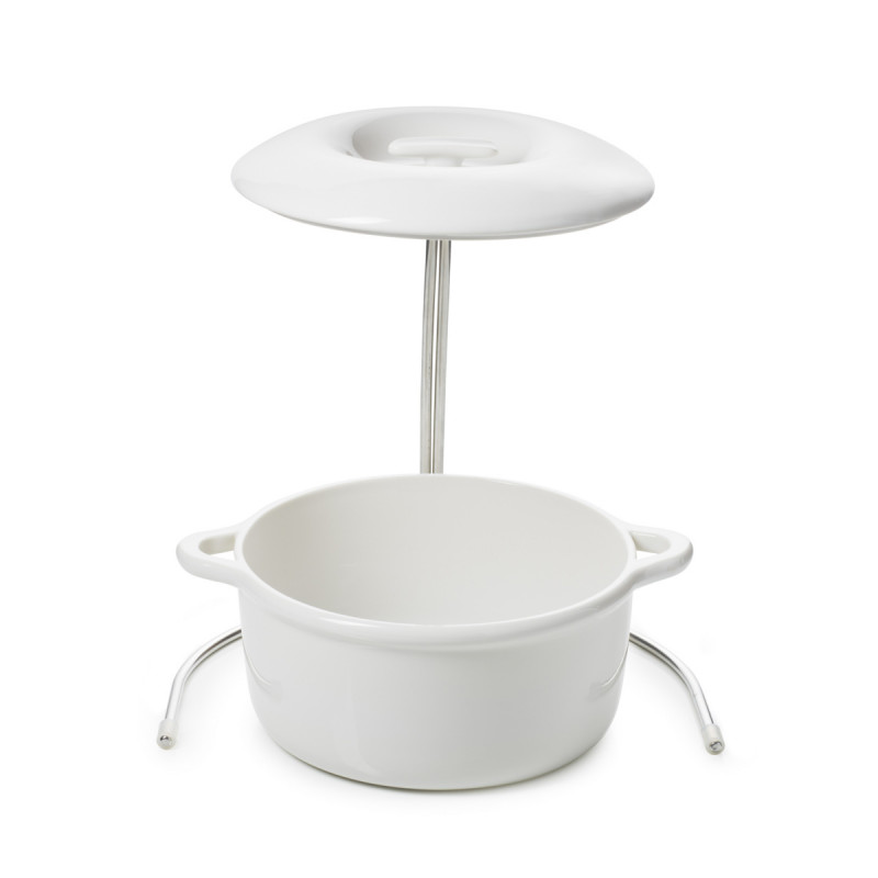 Cocotte avec couvercle pour induction rond Blanc albâtre porcelaine Ø 26 cm Bombance Revol