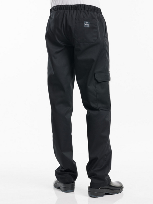 Pantalon de cuisinier noir XXXL Baggy Chaud Devant