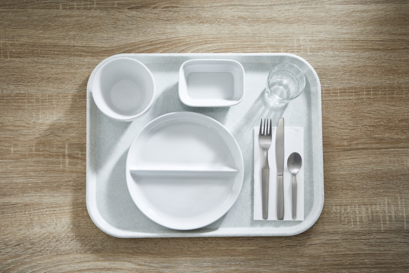 Assiette régithermie 1 séparation courbe rond blanc porcelaine Ø 22,8 cm Vitalia Essentials Collection