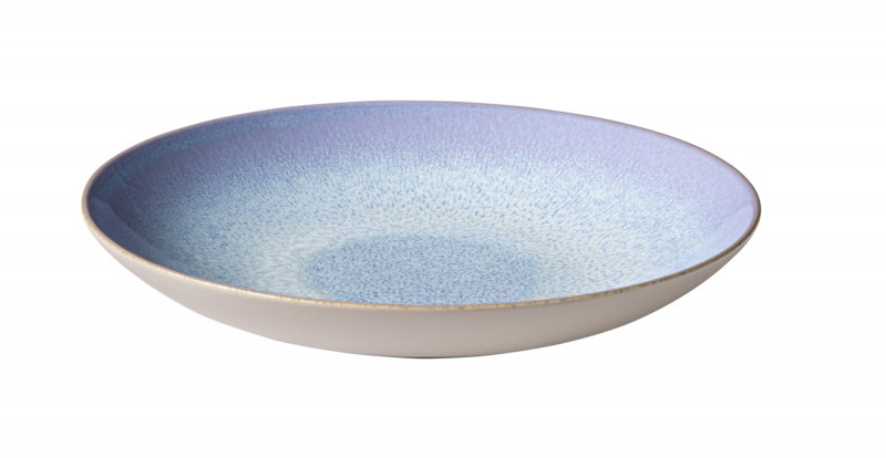 Assiette coupe creuse rond bleu porcelaine Ø 23 cm Azure Accolade