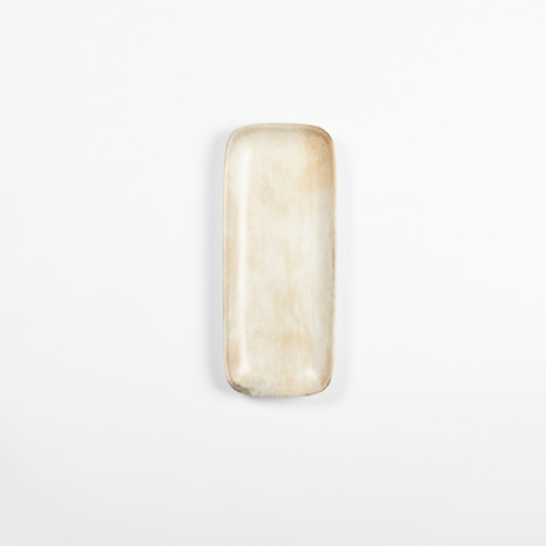 Plat rectangulaire beige grès émaillé 28 cm Sahara Accolade