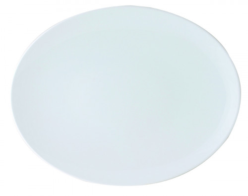 Assiette coupe plate ovale blanc porcelaine 23x18 cm Gusto Mobius