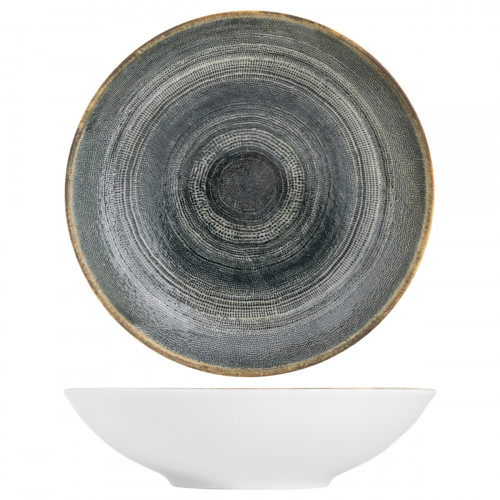 Assiette coupe creuse rond gris anthracite porcelaine Ø 21,5 cm Terra Pro.mundi