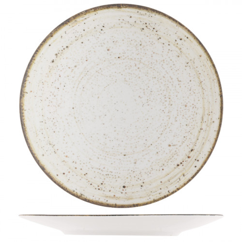 Assiette coupe rond beige porcelaine Ø 25 cm Lunéa Pro.mundi