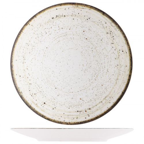 Assiette coupe rond beige porcelaine Ø 27 cm Lunéa Pro.mundi