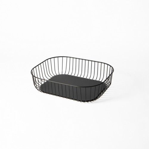 Corbeille de buffet acier noir 33x27x8,4 cm Naro Pro.mundi