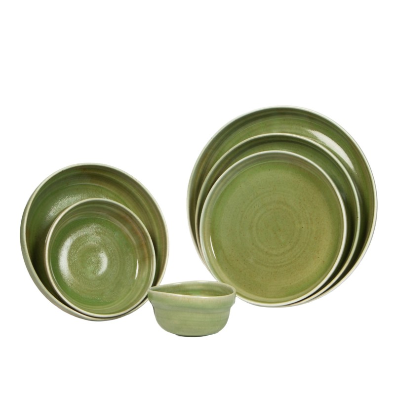 Assiette creuse vert porcelaine Ø 21 cm Haven Lichen Accolade
